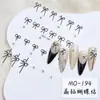 Pegatinas para Uñas Estilo Tweed con Lazo Celebridad de Internet Estilo Caliente Francés Diamante de Cristal Lazo Flotante Uñas Rojas de Gama Alta