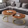 Mesa de centro, sala de estar, mesa redonda para uso doméstico, tampo de madeira, luxo leve, minimalista, moderna, novo modelo 2026, mesa de centro para sofá, mesa de varanda