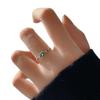 Anel Quadrado Verde Zircônia Estilo Corrente para Mulheres, Estilo Minimalista Cool, Anel Aberto Elegante para o Dia a Dia, Anel da Moda para o Dedo Indicador