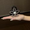 Presilha de Cabelo Cabeça de Almôndega Pegador de Cabelo Sentido Avançado Exquisita Flor de Strass Vazada Pente de Cabelo Sentido de Atmosfera Clip de Tubarão para Parte de Trás da Cabeça Feminino
