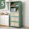 Armário de arrumação de cozinha com prateleira de armazenamento de porta piso multi-camada rack de armazenamento doméstico multi-funcional para panelas, pratos e eletrodomésticos