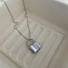 Collar Colgante de Candado Dongdaemun Coreano para Mujer 2025 Nuevo Ins Diseño de Nicho Cadena de Suéter de Acero de Titanio Completo Accesorio