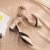 Sandalias elegantes de estilo francés para mujer, tacón grueso de hada, novedad 2023, tacón medio puntiagudo, hebilla de moda, tacones altos