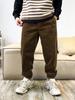 Pantalones Cargo de Pana Gruesa Estilo Japonés para Hombre Leggings Casuales Otoño e Invierno Pantalones de Sudor Forrados de Felpa Ropa Holgada Pantalones de Trabajo Resistentes al Desgaste