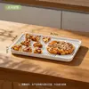 Plato de Degustación BNBST con Rejilla de Drenaje y Tapa Antipolvo, Caja de Degustación de Frutas y Repostería para Hornear, Plato de Exhibición con Drenaje