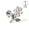 Aretes de Aleación de Titanio F136, Aretes Largos Finamente Tallados para Hélice Auricular, Piercings para Labio con Circonita, Joyería para Piercings Corporales de Titanio G23
