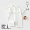 Body de manga corta para bebé, estilo fino de verano, mameluco para recién nacido, unisex, ropa exterior para bebé Clase A con adorno de volantes
