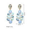 Estilo Ins Pendientes de Acero Inoxidable Esmalte de Color Contrastante Lujo Ligero Temperamento Sensación de Alta Gama Pendientes Largos Irregulares Colgantes Adornos para Orejas