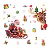 Decoraciones Navideñas de Amazon Transfronterizas Copo de Nieve Reno Pegatinas de Vidrio de Dibujos Animados de Ensueño Papá Noel Pegatinas Estáticas