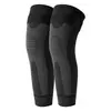 Rodilleras deportivas de punto de nailon unisex de longitud extendida, equipo de soporte de compresión para ciclismo y baloncesto, rodilleras cálidas con correa larga