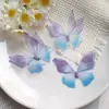 Pacote com 3 Borboletas de Tule 3D de Camada Dupla de 5cm para Acessórios de Cabelo DIY Feitos à Mão, Materiais de Decoração, Brincos de Maquiagem Facial Estilo Antigo Hanfu
