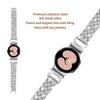Adecuado para Samsung Galaxy Watch7 Correa de reloj de metal con incrustaciones de diamantes de cinco filas y cinco cuentas de cuerno Watch5/6