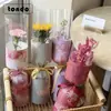 Bolsa Transparente Impermeable para Empaque de Ramo del Día de la Madre con Hoja de Moldeado de una Sola Pieza para Múltiples Rosas, Material de Papel de Envoltura Floral