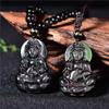 Pingente de olho de arco-íris natural obsidiana guanyin buda pixiu colar de bola pixiu pingente de joia de cristal vivo