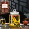 Garrafa de vidro para infusão recipiente doméstico selado pote para vinho medicinal de ginseng tonel de vinho pote para vinho branco com torneira garrafa de vinho especial