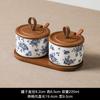 Tarro Cerámico Estilo Retro Chino para Condimentos de Cocina, Recipiente para Aceite y Salsa Picante, Aceitera, Salero, Tarro para Chiles Color Azul y Blanco Bajo Esmalte para Uso Doméstico
