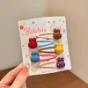 Pinzas para el pelo de niños de colores dulces, estilo japonés y coreano, con flores de dibujos animados de colores, pinzas para flequillo lateral para niñas y pasadores para bebés, accesorios para el pelo