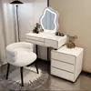 Tocador Combinación Multifuncional Dormitorio Estilo Crema Armario de Almacenamiento Retráctil Escritorio Moderno Sencillo Tocador Integrado