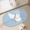 Alfombrilla absorbente de tierra de diatomeas dura de dibujos animados personalizada, alfombrilla de pie de secado rápido para baño, alfombrilla de pie antideslizante para entrada de baño y inodoro