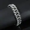 Pulsera de aleación de diamantes cubanos con hebilla de resorte de 13 mm, estilo hip hop, popular en Europa y América, joyería de discoteca de moda.