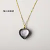 Obsidiana Plateada Natural Forma de Corazón Espinela Negra Perla de Obsidiana Borla de Cuenta Redonda Aleación Conservante del Color Collar Joyería Al Por Mayor