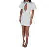 Colección de verano nueva para mujer transfronteriza europea y americana 2026: elegante y sexy vestido ajustado de lunares estilo francés con mangas abullonadas