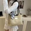 Bolso de Paja Tejida para Playa 2025 Nuevo de Moda Bolso de Hombro Gran Capacidad Vacaciones en la Costa Bolso Tote Tejido a Mano