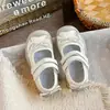 Tênis Feminino 2026 Verão Nova Moda Sapatilha Mary Jane de Malha Sapatos Casuais Rasos Respiráveis para Bebês Meninas