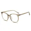 Gafas Nuevas Elegantes y Sencillas Anti-Luz Azul 2026, Aptas para Lentes de Graduación, Armazón Redondo Grande Versátil, Armazones para Gafas con Efecto Adelgazante
