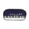 Bolsa para Lápices Infantil de Música de Piano Transfronteriza, Gran Capacidad, Cuadrada de Poliéster, Caja de Materiales Escolares, Proveedor Fabricante de Bolsas para Lápices para Estudiantes de Primaria