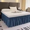 Roupa de Cama Antiderrapante Saia de Cama Elástica Americana Sem Superfície de Cama Capa de Cama Branca Saia Cobertura Contra Poeira Avental de Cama Coreano Espessado