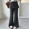 Pantalones para Niña Otoño 2026 Estilo Nuevo Pantalones de Peto Acampanados Falsos de Dos Piezas para Niños Estilo Primavera y Otoño Pantalones de Pierna Ancha para Niños Medianos y Grandes