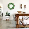 1 Pieza La puerta principal está decorada con anillos de boj artificiales con rosas, todos anillos de flores de granja verdes, combinados con pequeñas rosas. Las paredes exteriores e interiores están decoradas con anillos de flores artificiales de estilo rústico durante todo el año.. Las decoraciones para bodas familiares, días festivos, primavera, verano, otoño e invierno son realistas y duraderas.