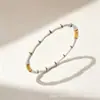Pulsera de bambú más vendida transfronteriza, pulsera versátil para mujer con cierre, joyería de acero inoxidable, chapada en oro de 18 quilates y resistente al deslustre