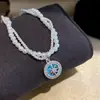 Colar Estrela Bússola Corrente Miçangas Zircônia Pérola Estrela Camadas Corrente de Clavícula com um Toque Luxuoso e Sofisticado