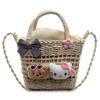 2025 Novo Estilo Fresco Cesta de Palha Vazada para Legumes Bolsa Feminina Estilo Ocidental Versátil Bolsa Transversal para Férias na Praia