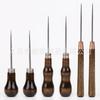 Mango de madera maciza aguja cónica de mil agujas manual DIY lezna para perforar cuero reparar zapatos zapatos tela lezna de coser venta al por mayor
