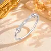 Pulsera Completa de Diamantes con Hebilla de Herradura Lujo Ligero Doble Cabeza en Forma de U Circonita Incrustada Pulsera Delgada Verano Nicho Versátil Viaje Diario Regalo Joyería