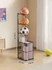 Rack de Armazenamento de Basquete Multicamadas para Casa Equipamento de Fitness Interno Prateleira de Armazenamento de Equipamentos Esportivos Raquete Cesta de Armazenamento para Tapete de Yoga