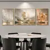 Nueva pintura decorativa de pared de fondo para sala de estar de estilo chino con grulla y loto en oro blanco, pintura colgante de aleación de aluminio con película de cristal, suministro mayorista