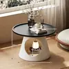Mesa de centro pequeña floral creativa para uso doméstico, adecuada para ventanales y balcones, mesa de ocio de lujo ligero para dormitorios pequeños, mesa de centro popular y simple
