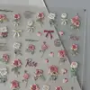 Adesivos de Manicure Rosa Seco Retrô Estilo Ins Transparente Estéreo de Alto Valor Flor Simples Fresca Adesivos de Decoração para Caderno