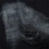 Suéter redondo único para hombre, pintado en aerosol, desgastado, con corte relajado y holgado, detalles de ganchillo, elementos desgastados y estampado digital