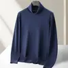 Suéter de Lana para Hombre Imitación 100% Lana Otoño e Invierno Cuello Alto Lavable a Máquina Lana Interior Alta Lujo Suéter Amigable con la Piel