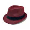 Suministros del Fabricante Sombreros de Jazz Versátiles, Fedoras de Color Sólido Estilo Británico, Sombreros de Paja de Papel Personalizados para Hombre y Mujer con Ala Enrollada Estilo Pareja