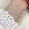 Pulsera de Plata Esterlina S925 con Lazo Torcido para Mujer, Dulce Corazón Femenino Ins, Exquisita y de Alta Gama Pulsera de Cadena Empalmada