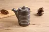 Configuração de Mesa Estilo Japonês Peça Quatro Tigela de Arroz Restaurante de Sushi Xícara de Chá Prato de Osso Preto Cerâmica Suporte para Hashi Bule Cozinha Japonesa e Coreana