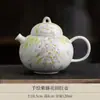 Tetera pequeña creativa en forma de pera pintada a mano con flores de glicinia de la dinastía Tang y Song, con una tetera y dos tazas, adecuada para regalar a novias, líderes o para reuniones anuales de empresas, con impresión de logotipo disponible