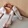 Sapatilhas Vermelhas Quadradas de Salto para Mulheres, Novos Mocassins Estilo Vintage Primavera/Verão 2026
