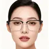 Gafas de Miopía Cuadradas Pequeñas de Media Montura 2025 Tendencia Unisex Gafas para Computadora Luz Azul Anti-Gafas Sin Graduación Moda Retro